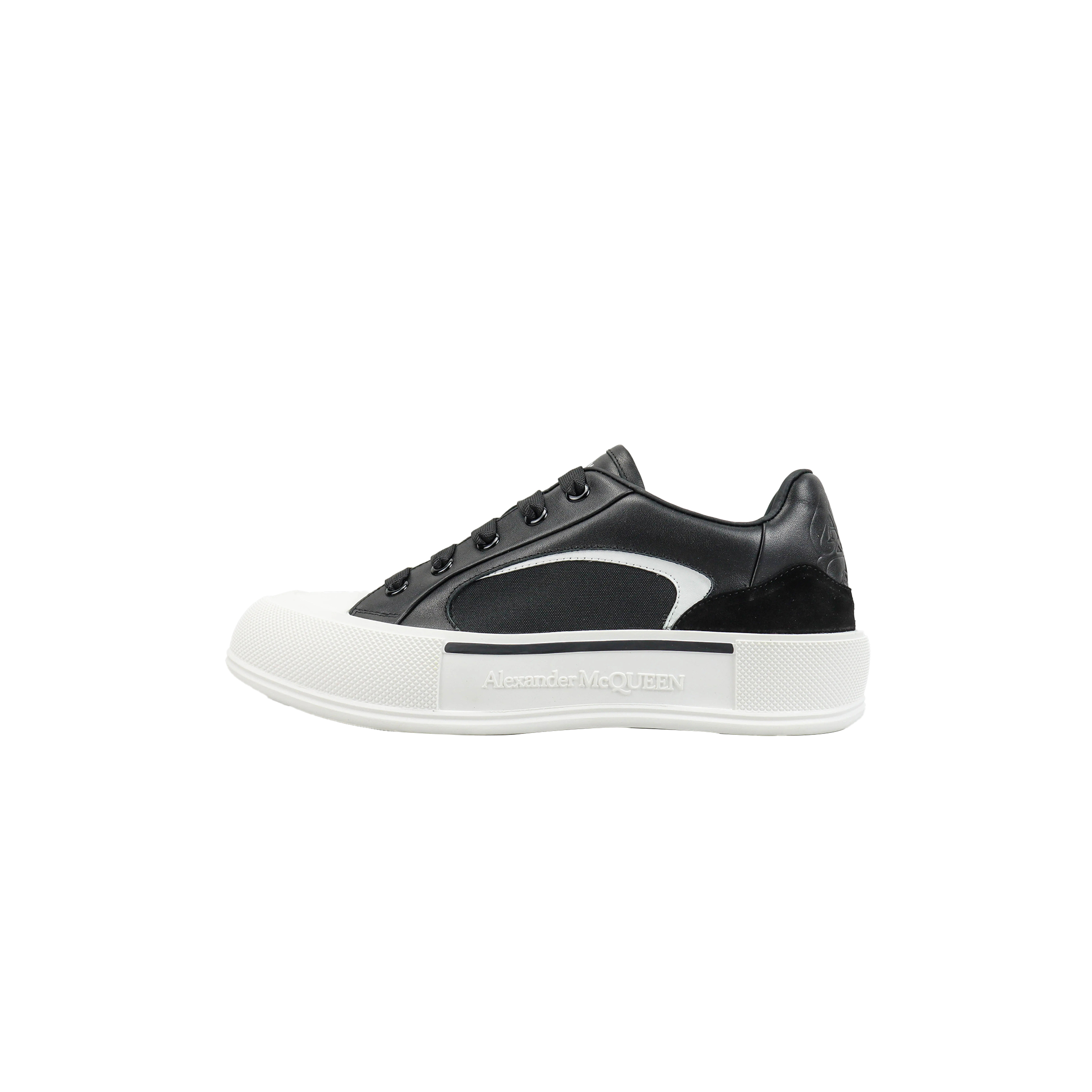 Ale*d*r m*q*en leather and canvas low top trainers 758982wia257035